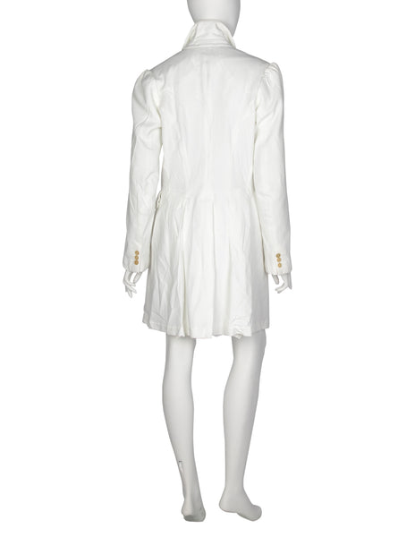 Comme des Garcons Vintage AW 2005 White Wrinkled Double Breasted Jacket