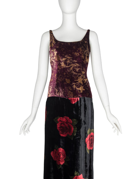 Dolce & Gabbana Vintage AW 1994 Iconic Patchwork Velvet Dress