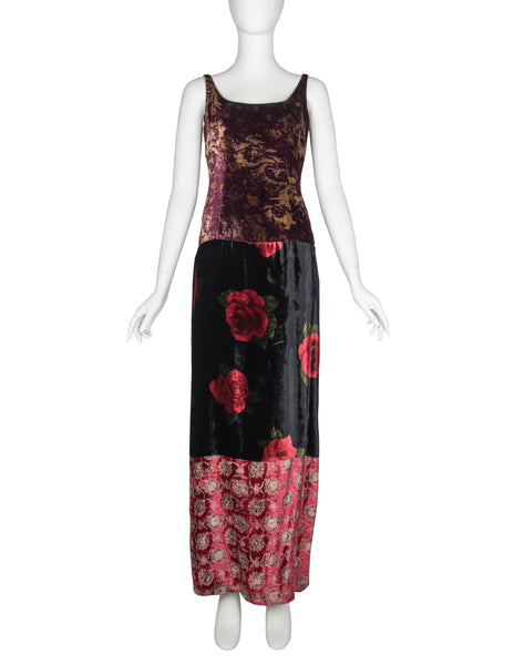Dolce & Gabbana Vintage AW 1994 Iconic Patchwork Velvet Dress