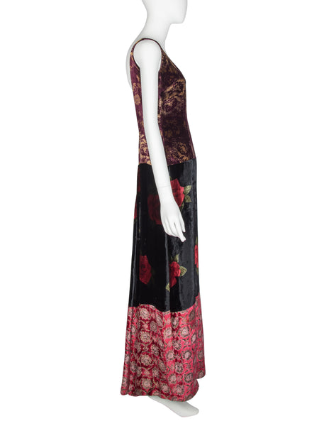 Dolce & Gabbana Vintage AW 1994 Iconic Patchwork Velvet Dress