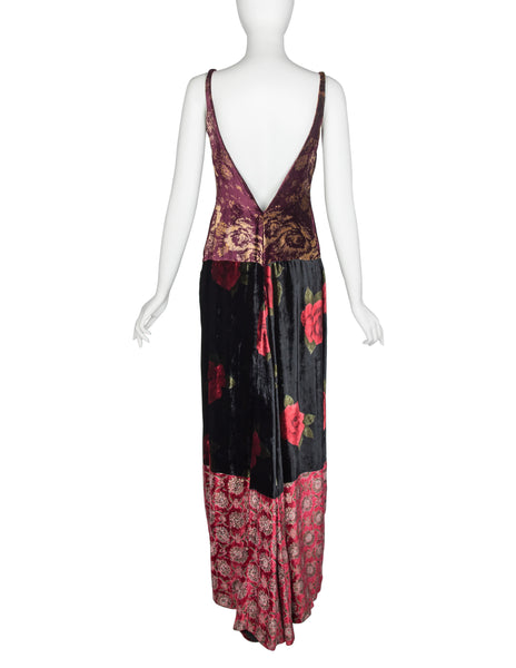 Dolce & Gabbana Vintage AW 1994 Iconic Patchwork Velvet Dress