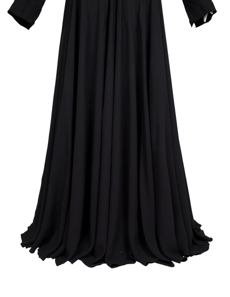 Calvin Klein Collection Vintage AW 2002 Black Diamond Panel Semi-Sheer Silk Gown