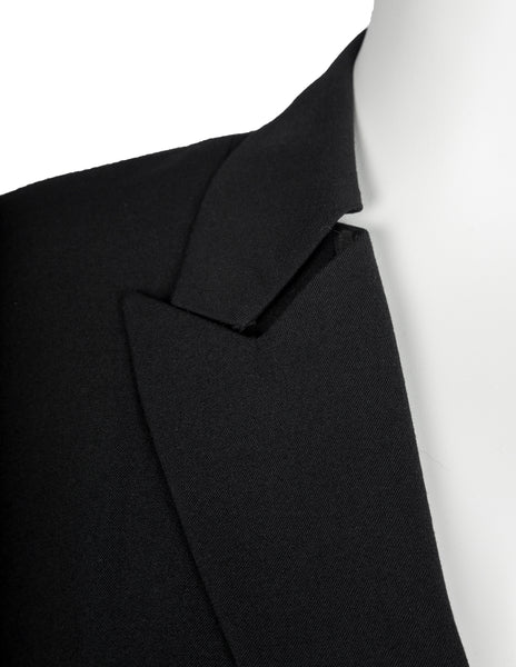 Yohji Yamamoto Vintage AW 1994 Black Wool Gabardine Tailored Coat Dress