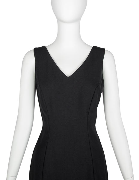 John Galliano Vintage SS 1998 Black Gathered Jacket and LBD Sheath Dress Ensemble