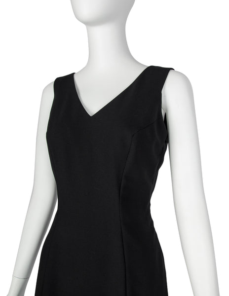 John Galliano Vintage SS 1998 Black Gathered Jacket and LBD Sheath Dress Ensemble