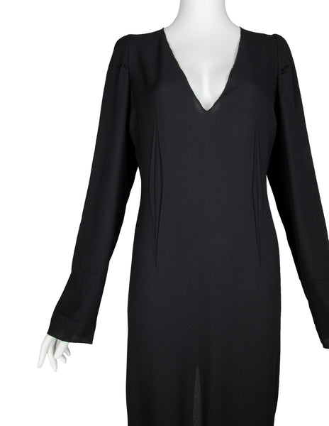 Maison Martin Margiela Vintage AW 1993 Phenomenal and Rare 'Open Dart' Black Crepe Dress