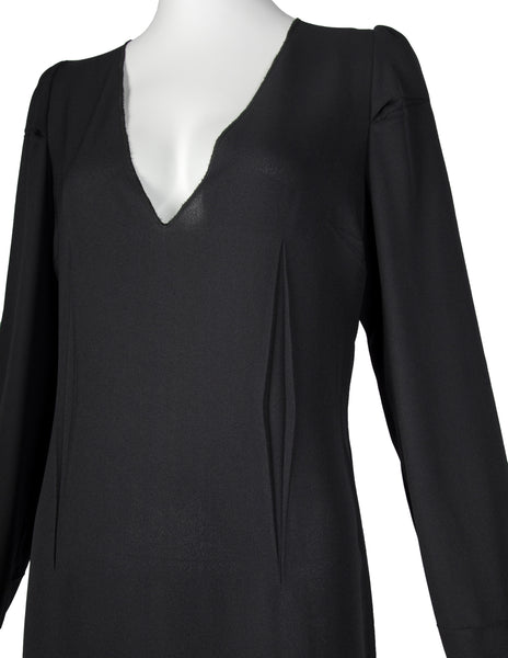 Maison Martin Margiela Vintage AW 1993 Phenomenal and Rare 'Open Dart' Black Crepe Dress