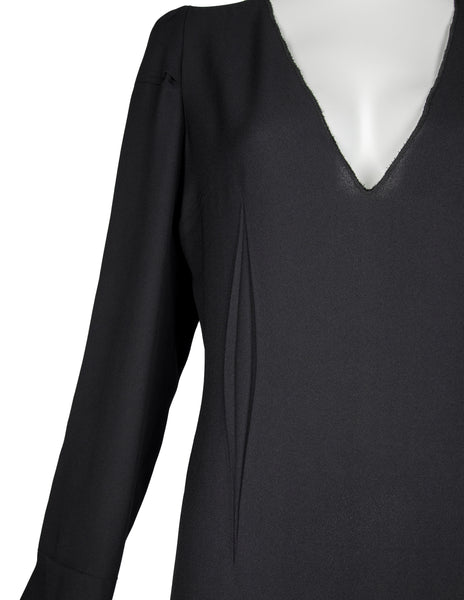 Maison Martin Margiela Vintage AW 1993 Phenomenal and Rare 'Open Dart' Black Crepe Dress