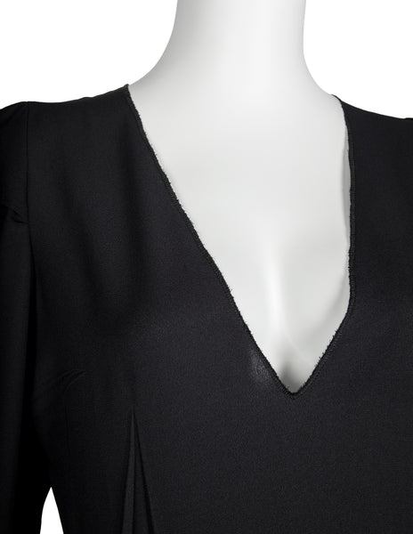 Maison Martin Margiela Vintage AW 1993 Phenomenal and Rare 'Open Dart' Black Crepe Dress