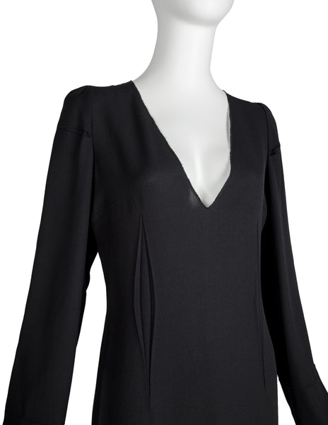 Maison Martin Margiela Vintage AW 1993 Phenomenal and Rare 'Open Dart' Black Crepe Dress