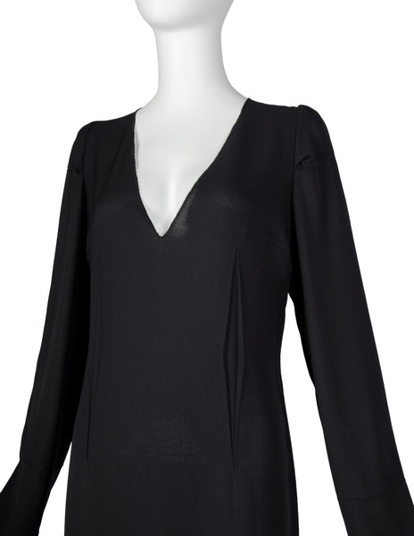 Maison Martin Margiela Vintage AW 1993 Phenomenal and Rare 'Open Dart' Black Crepe Dress
