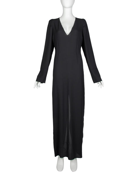 Maison Martin Margiela Vintage AW 1993 Phenomenal and Rare 'Open Dart' Black Crepe Dress
