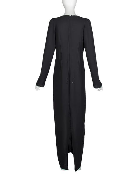 Maison Martin Margiela Vintage AW 1993 Phenomenal and Rare 'Open Dart' Black Crepe Dress
