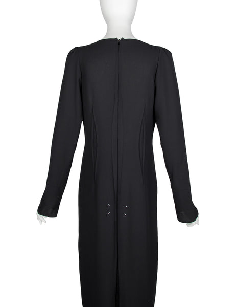 Maison Martin Margiela Vintage AW 1993 Phenomenal and Rare 'Open Dart' Black Crepe Dress