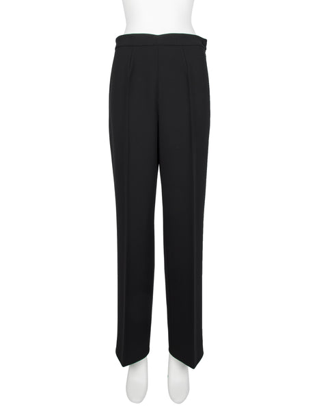 Jean Paul Gaultier AW 1993 Black Wool Gabardine Strap Tie Longline Jacket and Pant Suit