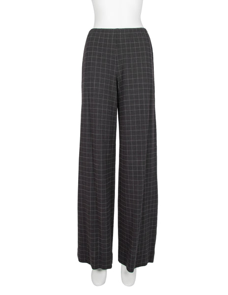 Jean Paul Gaultier Vintage Grey Grid Print Dress and Pant Ensemble