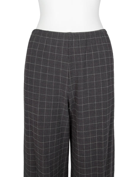 Jean Paul Gaultier Vintage Grey Grid Print Dress and Pant Ensemble