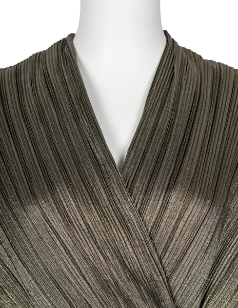 Giorgio di Sant'Angelo Vintage AW 1981 Phenomenal Metallic Plissé Top