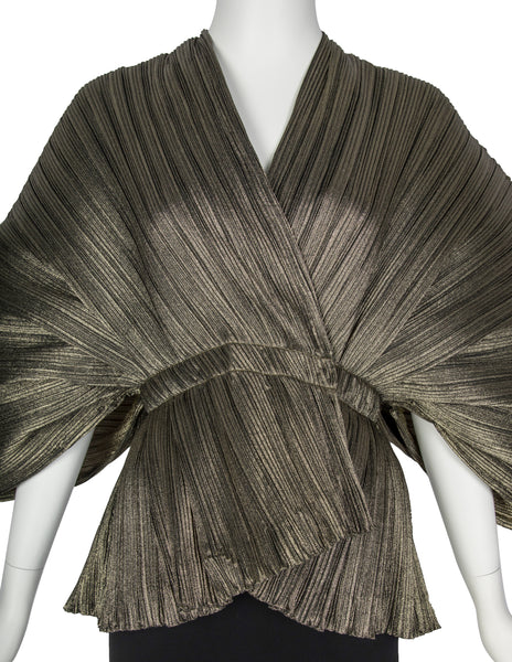 Giorgio di Sant'Angelo Vintage AW 1981 Phenomenal Metallic Plissé Top