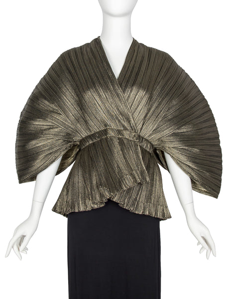 Giorgio di Sant'Angelo Vintage AW 1981 Phenomenal Metallic Plissé Top