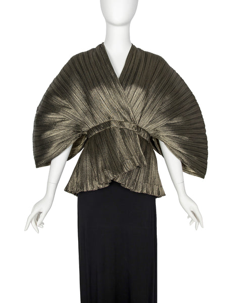 Giorgio di Sant'Angelo Vintage AW 1981 Phenomenal Metallic Plissé Top