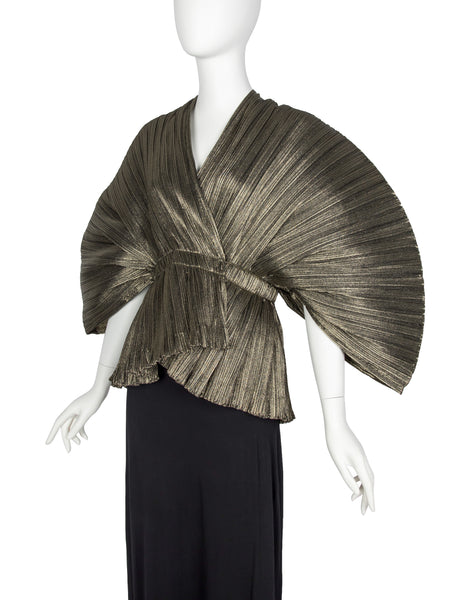 Giorgio di Sant'Angelo Vintage AW 1981 Phenomenal Metallic Plissé Top
