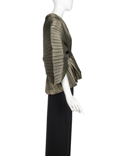 Giorgio di Sant'Angelo Vintage AW 1981 Phenomenal Metallic Plissé Top