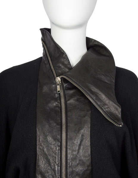 Rick Owens Vintage AW 2009 Crust Collection Lambskin Leather and Knit Wool Batwing Jacket