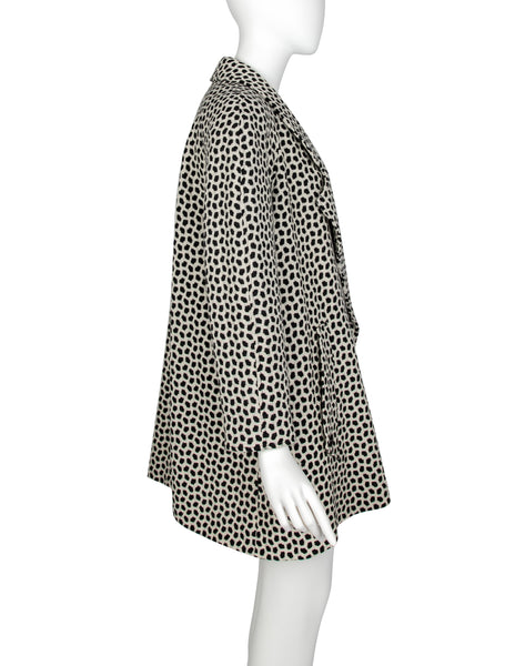 Karl Lagerfeld Vintage 1990s Black and Ivory Mosaic Tweed Coat