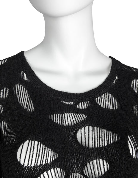 Thierry Mugler Vintage Black Hole Cutout Stretch Bodysuit