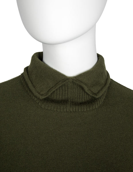 Thierry Mugler Vintage 1970s Green Ribbed Sweater