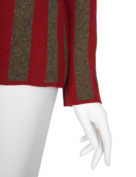 Jean Paul Gaultier Vintage AW 1986 'Russian Constructivist' Collection Wrestler Number 2 Striped Sweater