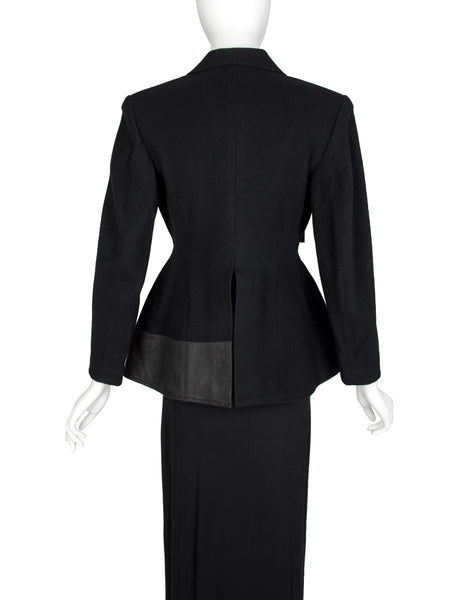 Yohji Yamamoto Vintage AW 1988 Rare Black and Grey Wool Hourglass Bar Jacket