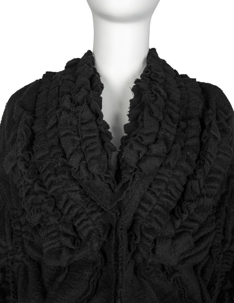 TAO Comme des Garcons Vintage AW 2008 Black Wool Ruffle Bolero Jacket