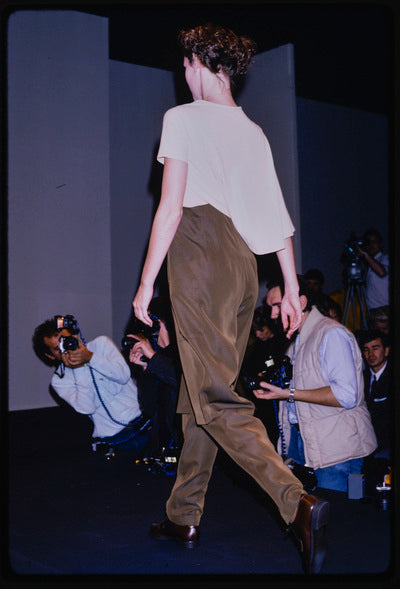Yohji Yamamoto Vintage SS1988 Greenish-Brown High Waist Apron Pinafore Pants