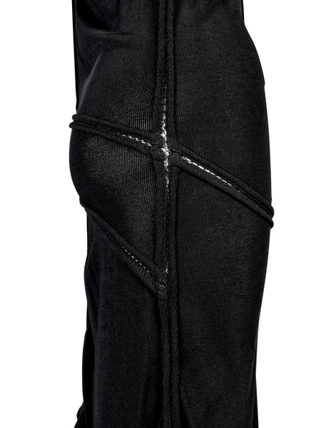 Azzedine Alaia Vintage SS 1988 Black Paneled Plunging Drop Waist Dress