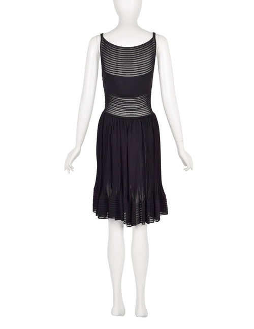 Azzedine Alaia SS 2013 Black Net Paneled Fit & Flare Mini Dress – Amarcord  Vintage Fashion