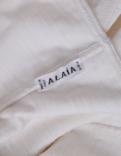 Azzedine Alaia Vintage SS 1991 White Textured Paneled Bodycon Mini