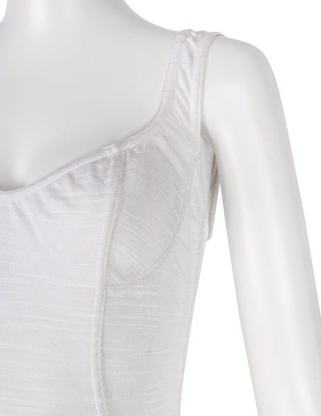Azzedine Alaia Vintage SS 1991 White Textured Paneled Bodycon Mini Dress