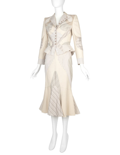 Alexander McQueen Vintage SS 2004 Deliverance Iconic Patchwork Jacket Skirt Suit