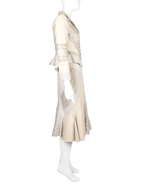 Alexander McQueen Vintage SS 2004 Deliverance Iconic Patchwork Jacket Skirt Suit