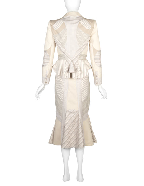 Alexander McQueen Vintage SS 2004 Deliverance Iconic Patchwork Jacket Skirt Suit