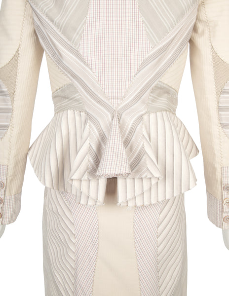 Alexander McQueen Vintage SS 2004 Deliverance Iconic Patchwork Jacket Skirt Suit