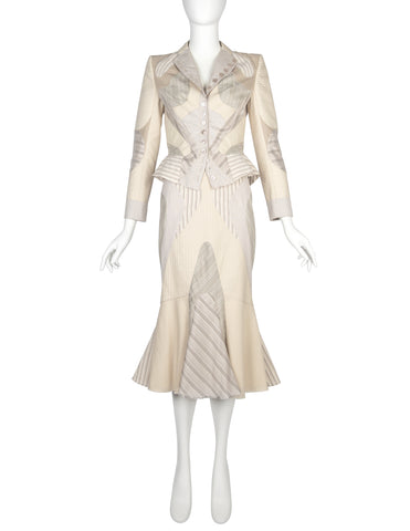 Alexander McQueen Vintage SS 2004 Deliverance Iconic Patchwork Jacket Skirt Suit