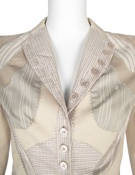 Alexander McQueen Vintage SS 2004 Deliverance Iconic Patchwork Jacket Skirt Suit