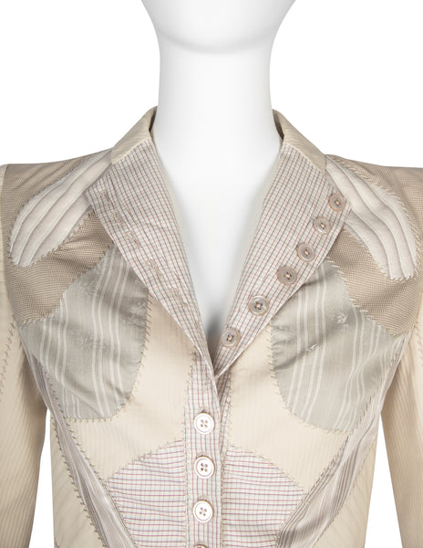 Alexander McQueen Vintage SS 2004 Deliverance Iconic Patchwork Jacket Skirt Suit