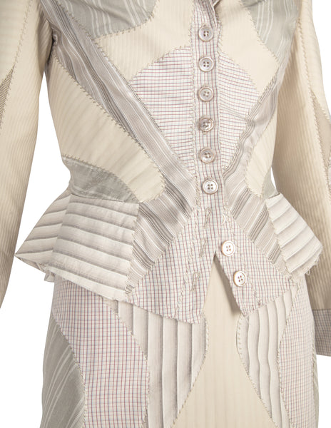 Alexander McQueen Vintage SS 2004 Deliverance Iconic Patchwork Jacket Skirt Suit