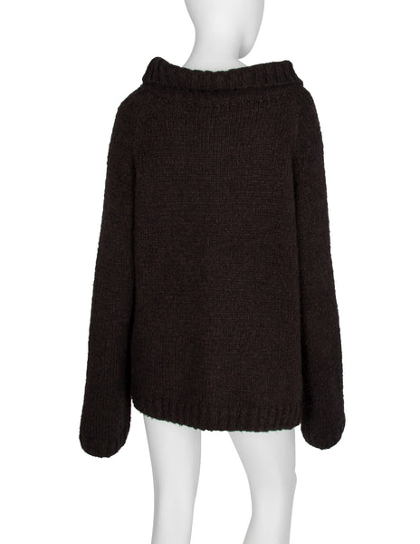 Ann Demeulemeester Vintage AW 2002 Brown Wool Oversized Sweater