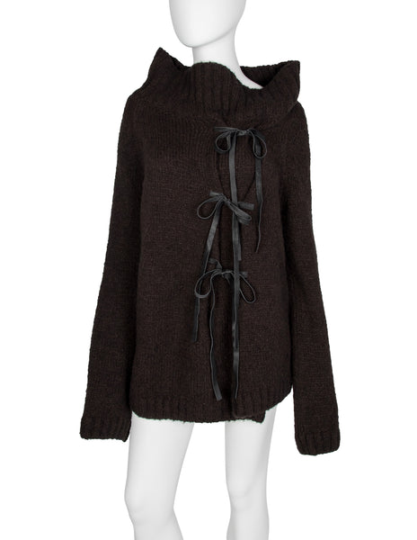 Ann Demeulemeester Vintage AW 2002 Brown Wool Oversized Sweater