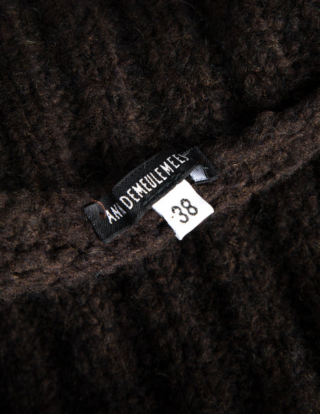 Ann Demeulemeester Vintage AW 2002 Brown Wool Oversized Sweater